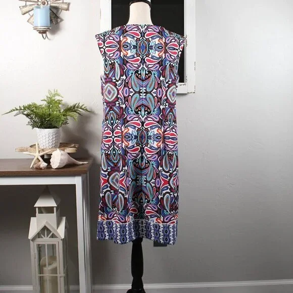 London Times Paisley Print Sheath Sundress - NWT - Size 12 - Picture 3 of 8